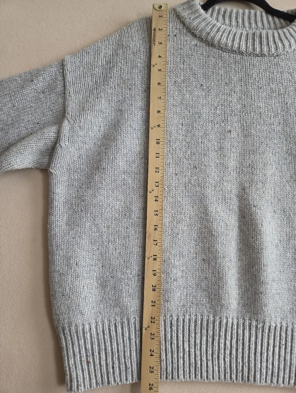Tory Burch Sport Merino Wool Chunky Size M Oversized Sweater Gray